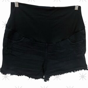 Women's Maternity Black Jean Shorts Size Medium